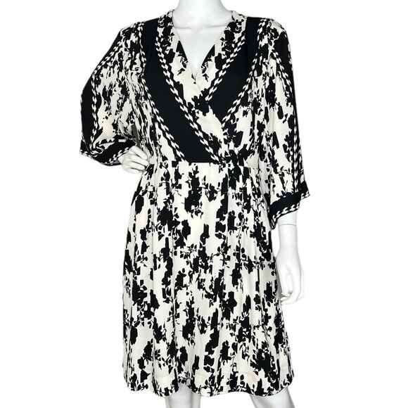 Cabi Size M X Factor Dress Black Ivory Floral Print #6369 Missing Belt - Picture 1 of 9
